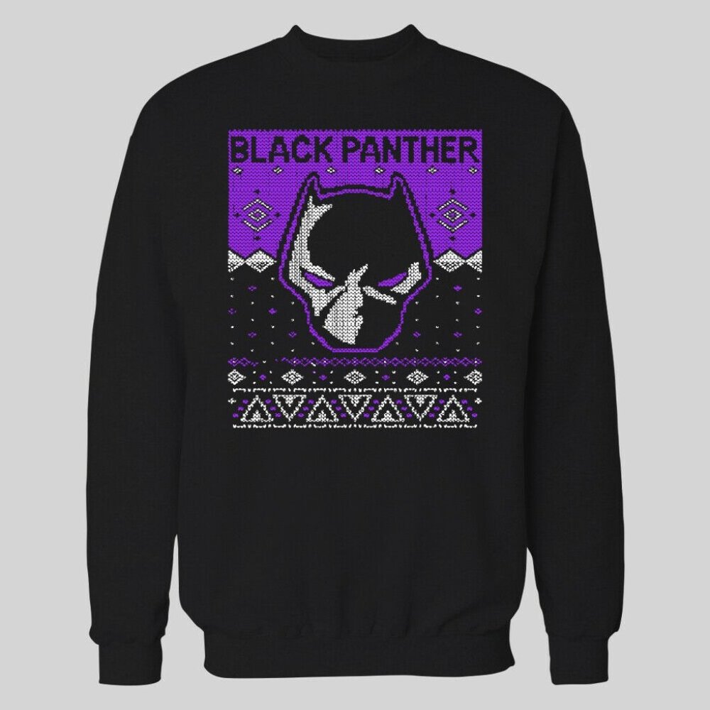 BLACK PANTHER CHRISTMAS PATTERN SWEATSHIRT